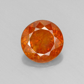 Sfalerite naturale arancione da 6,17 ct, taglio rotondo, SI-I1