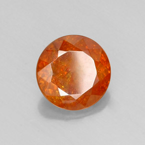 Sfalerite naturale arancione da 6,17 ct, taglio rotondo, SI-I1