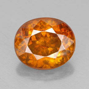 Sfalerite naturale arancione da 7,77 ct, taglio ovale, SI-I1