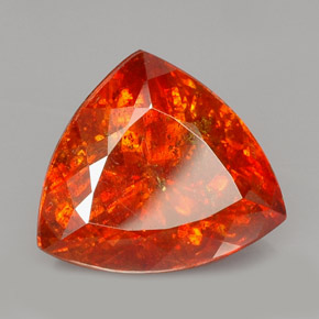 Sfalerite naturale arancione da 28,69 ct, trillion, SI