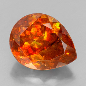 Sfalerite naturale arancione da 19,73 ct, taglio a pera, SI