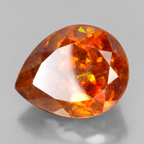 Sfalerite naturale arancione da 19,73 ct, taglio a pera, SI