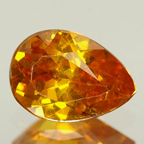 Sfalerite naturale arancione da 0,56 ct, taglio a pera, VS