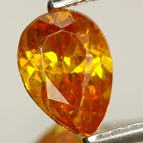 Sfalerite naturale arancione da 0,56 ct, taglio a pera, VS
