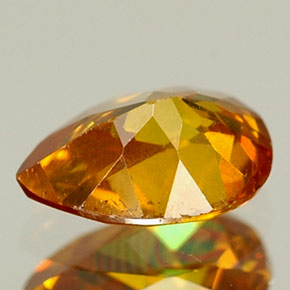 Sfalerite naturale arancione da 0,56 ct, taglio a pera, VS