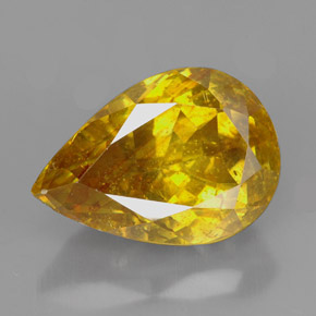 Sfalerite naturale giallo da 7,55 ct, taglio a pera, SI