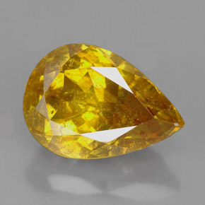 Sfalerite naturale giallo da 7,55 ct, taglio a pera, SI