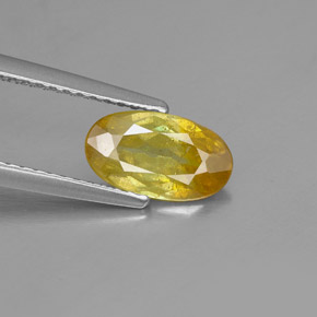 Sfalerite naturale giallo da 1,26 ct, taglio ovale, SI