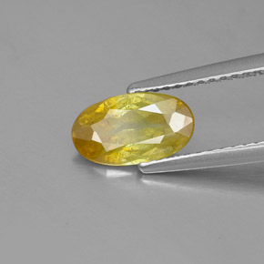 Sfalerite naturale giallo da 1,26 ct, taglio ovale, SI