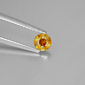 Sfalerite naturale arancione da 0,41 ct, taglio rotondo, VS