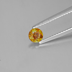 Sfalerite naturale arancione da 0,41 ct, taglio rotondo, VS