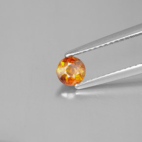 Sfalerite Arancio rosso naturale da 0.46 ct, Taglio rotondo, VS