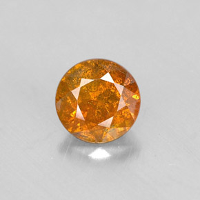 Sfalerite naturale arancione da 0,57 ct, taglio rotondo, VS-SI