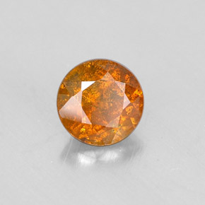 Sfalerite naturale arancione da 0,57 ct, taglio rotondo, VS-SI