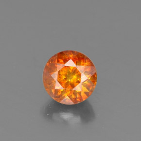 Sfalerite naturale arancione da 0,53 ct, taglio rotondo, VS-SI