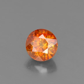 Sfalerite naturale arancione da 0,53 ct, taglio rotondo, VS-SI