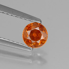 Sfalerite naturale arancione da 0,40 ct, taglio rotondo, VS-SI