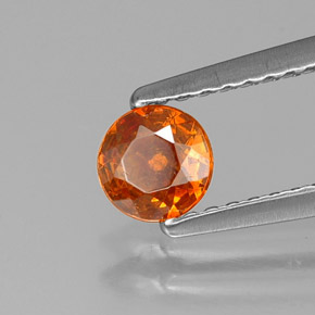 Sfalerite naturale arancione da 0,40 ct, taglio rotondo, VS-SI