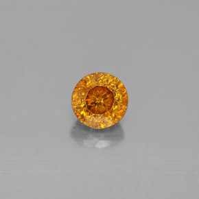 Sfalerite naturale arancione da 0,69 ct, taglio rotondo, SI
