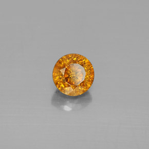 Sfalerite naturale arancione da 0,69 ct, taglio rotondo, SI