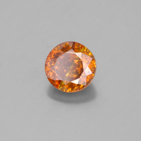 Sfalerite naturale arancione da 1,60 ct, taglio rotondo, SI