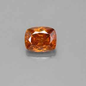 Sfalerite naturale arancione da 1,50 ct, taglio a cuscino, SI