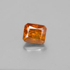 Sfalerite naturale arancione da 1,22 ct, taglio smeraldo, SI