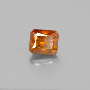 Sfalerite naturale arancione da 1,22 ct, taglio smeraldo, SI