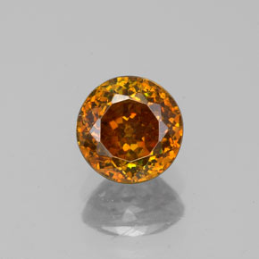 Sfalerite naturale arancione da 1,15 ct, taglio rotondo, VS-SI