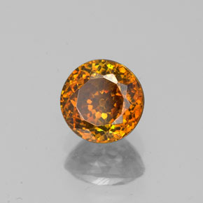 Sfalerite naturale arancione da 1,15 ct, taglio rotondo, VS-SI