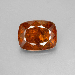 Sfalerite naturale arancione da 3,70 ct, taglio a cuscino, SI