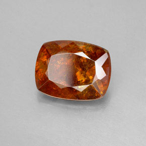 Sfalerite naturale arancione da 3,70 ct, taglio a cuscino, SI