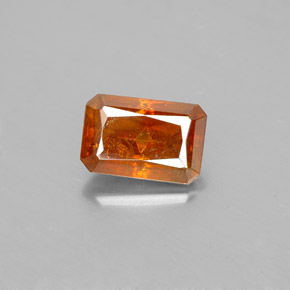 Sfalerite naturale arancione da 1,86 ct, taglio smeraldo, SI