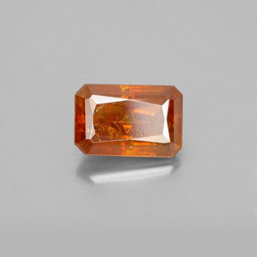 Sfalerite naturale arancione da 1,86 ct, taglio smeraldo, SI