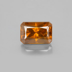 Sfalerite naturale arancione da 2,23 ct, taglio smeraldo, VS-SI