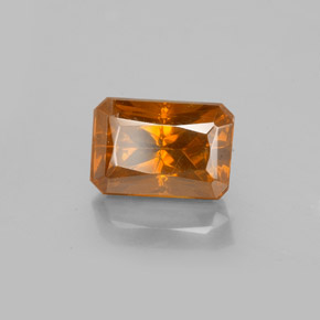 Sfalerite naturale arancione da 2,23 ct, taglio smeraldo, VS-SI