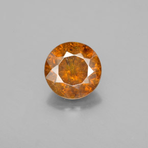Sfalerite naturale arancione da 2,12 ct, taglio rotondo, SI
