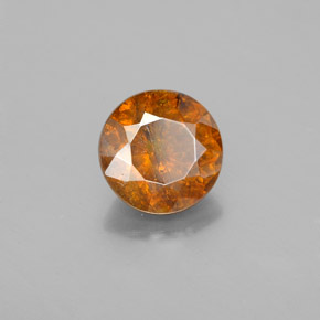 Sfalerite naturale arancione da 2,12 ct, taglio rotondo, SI