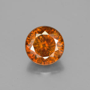 Sfalerite naturale arancione da 1,97 ct, taglio rotondo, SI