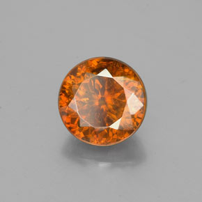 Sfalerite naturale arancione da 1,97 ct, taglio rotondo, SI