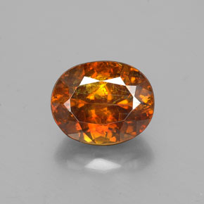 Sfalerite naturale arancione da 2,12 ct, taglio ovale, SI