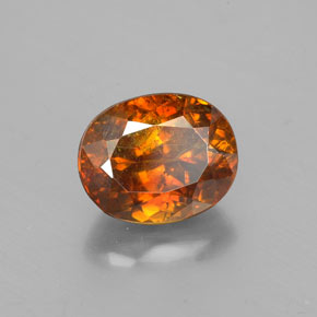 Sfalerite naturale arancione da 2,12 ct, taglio ovale, SI