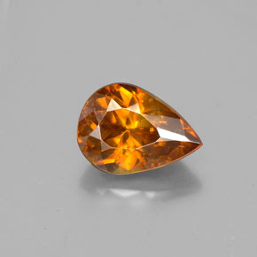 Sfalerite Arancione rossastra naturale da 2.05 ct, Forma a pera, VS