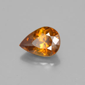 Sfalerite Arancione rossastra naturale da 2.05 ct, Forma a pera, VS