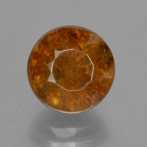 Sfalerite naturale arancione da 3,57 ct, taglio rotondo, SI