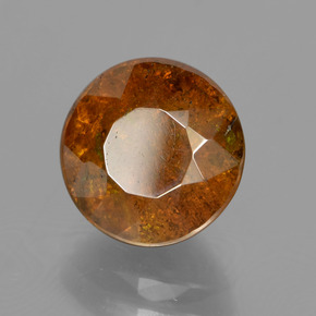 Sfalerite naturale arancione da 3,57 ct, taglio rotondo, SI