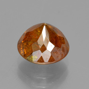Sfalerite naturale arancione da 3,57 ct, taglio rotondo, SI