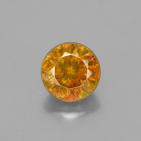 Sfalerite naturale arancione da 1,86 ct, taglio rotondo, SI