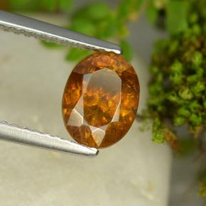 Sfalerite naturale arancione da 2,18 ct, taglio ovale, SI