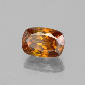 Sfalerite naturale arancione da 1,19 ct, taglio a cuscino, VS-SI